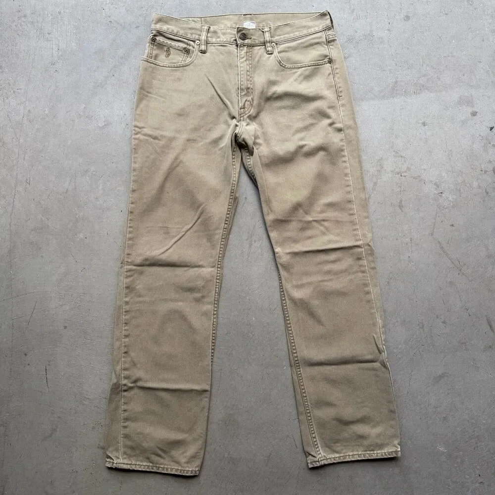 Polo Ralph Lauren Chino Pants Mens 32 x 33 Brown Cotton Twill Preppy 5 Pocket